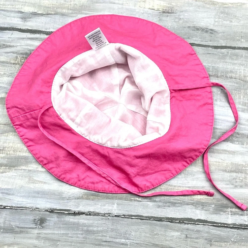 Hot Pink UV Sun Protection Boonie Hat Chin Strap Baby Bucket Hat Sunhat Toddler